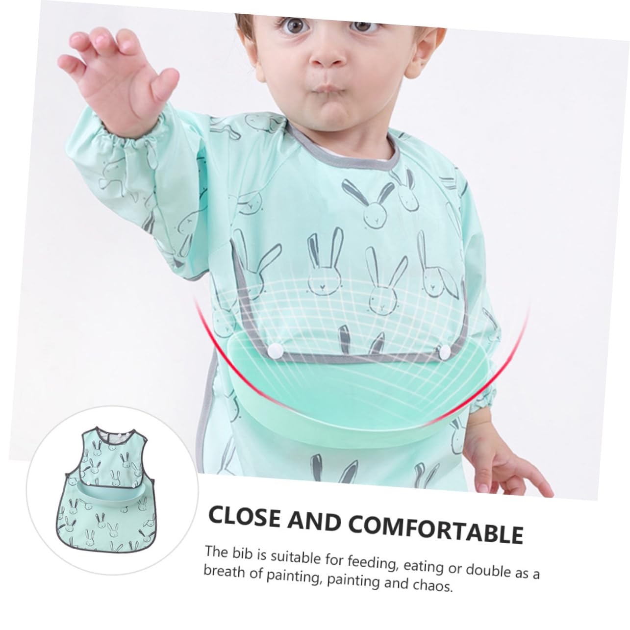 Abaodam 2 Set Bavaglino Grembiule Del Bambino Bambino Che Mangia Grembiule Manica Lunga Infantile Forniture Per Bambini Saliva Asciugamani Impermeabile Del