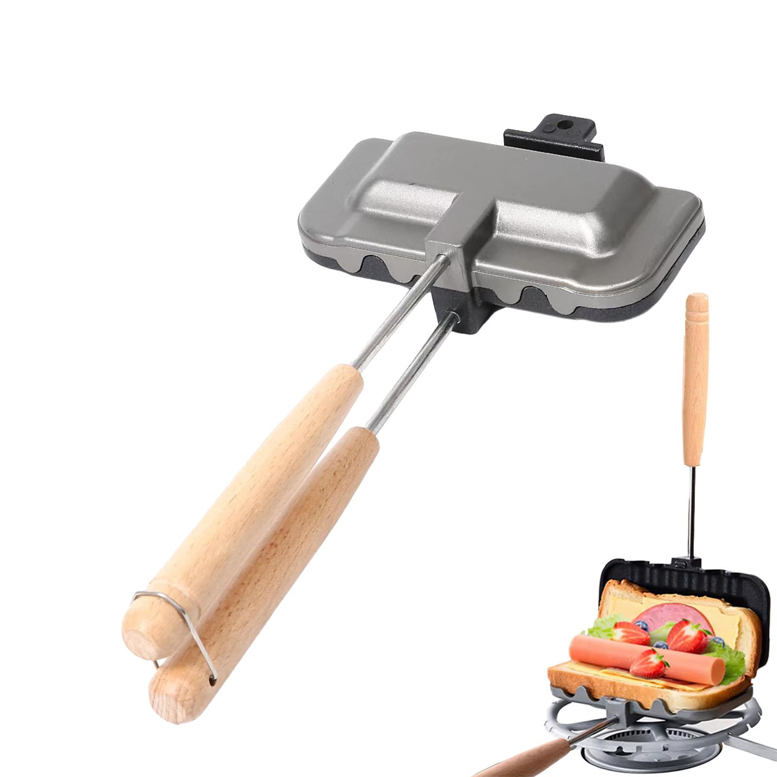 Toasted Sandwich Maker - Padella laterale per fornello, griglia per toast riutilizzabile | Fornello antiaderente compatto, padella sicura per frittelle, frittata vegetariana, uova fritte, cucina