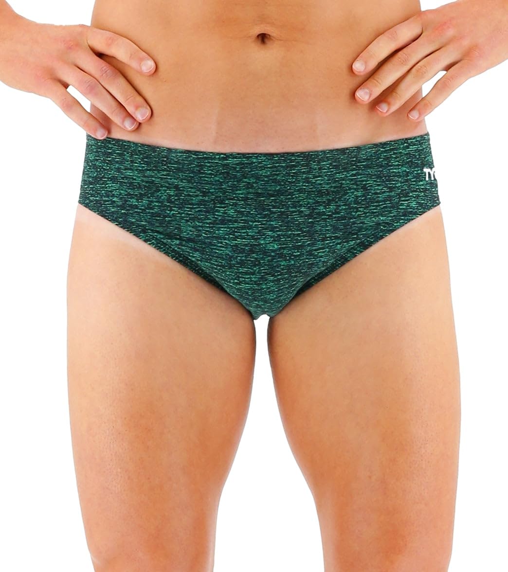 TYR mens Durafast Elite Racer Brief Swimsuit Swim Briefs