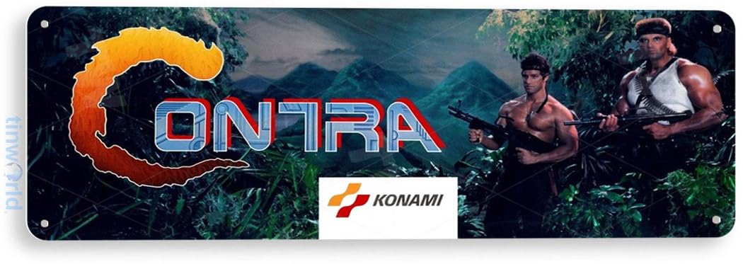 Tinworld Tin Sign: Contra Arcade Game Room Shop Marquee Metal Decor Retro Console B711