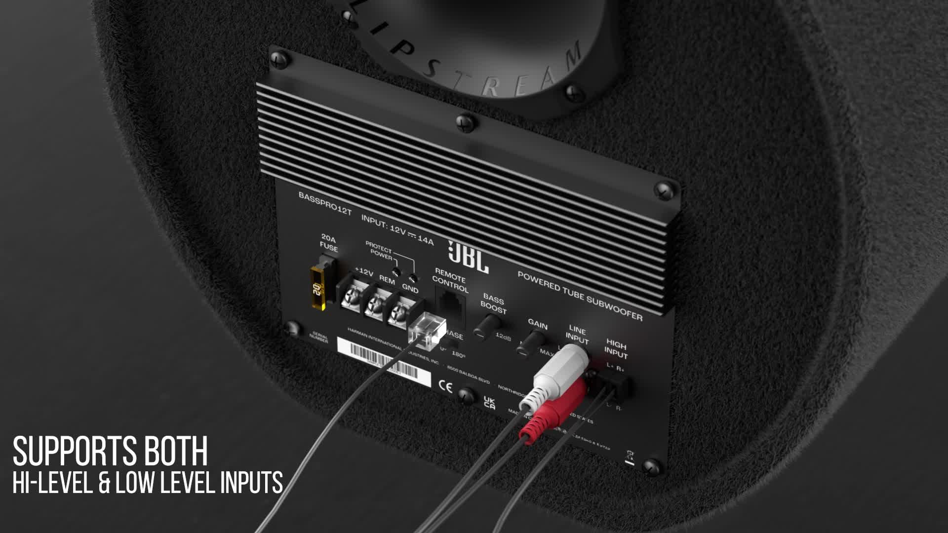 Subwoofer Auto JBL BassPro Tube 12 - Amplificato 450W, Con Telecomando, Per Bagagliaio