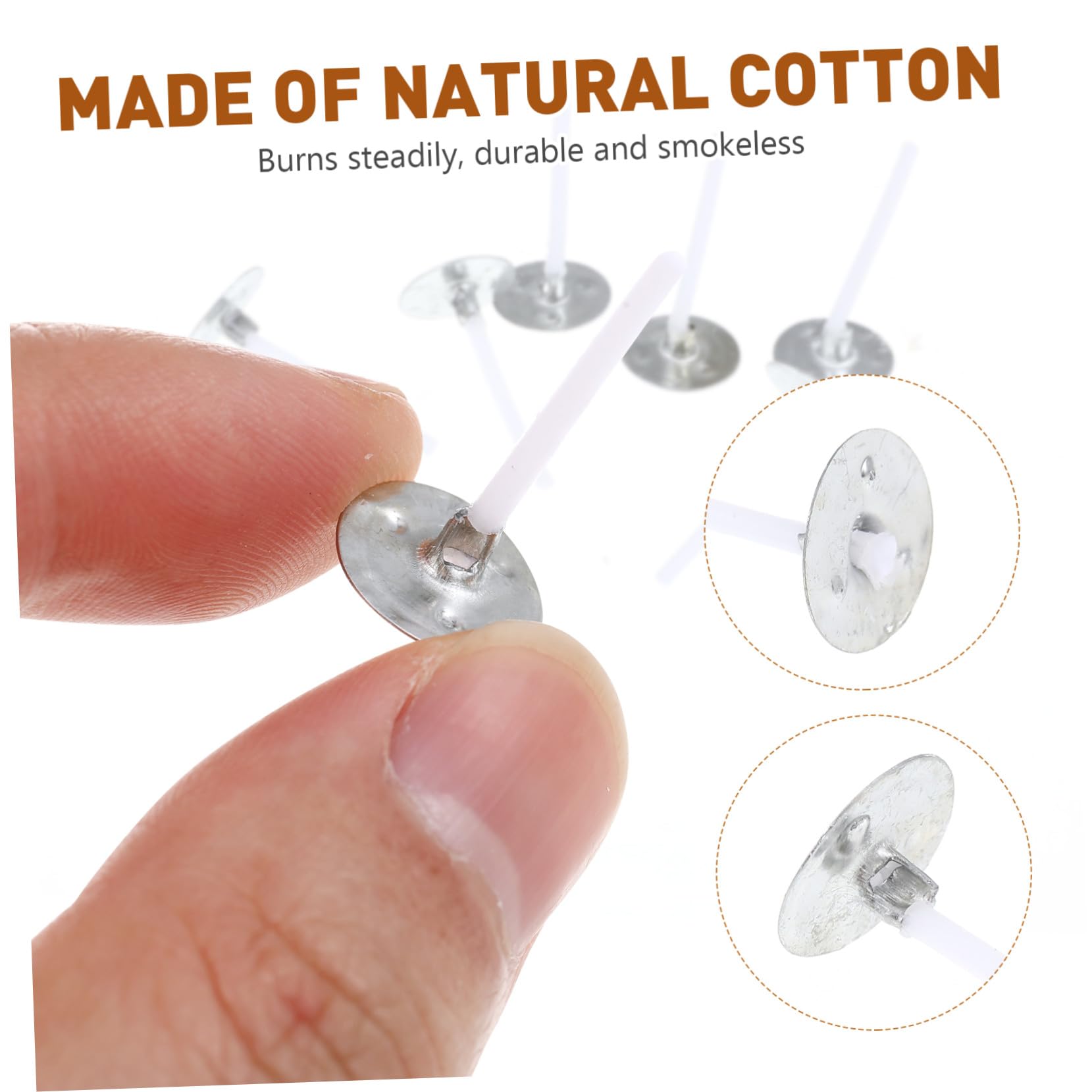 COHEALI 500 Pièces Fumée Mèches de Bougie avec Base pour Fabrication de Bougies DIY Kit de Mèches