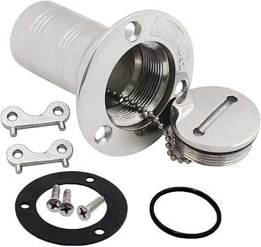 SHENGHUISS Boat Water/Diesel/Gas/Fuel Deck Fill/Filler 1-1/2 Inch38mm with Keyless Cap 316 Stainless Steel Boat Deck Hardware for Boat, Yacht, Caravan