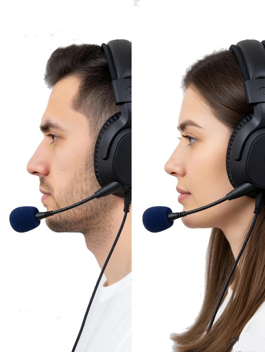Black Foam Mic Windscreen Sponge Cover for Headset Boom Microphones, Noise Reduction, Pack of 2-image-37