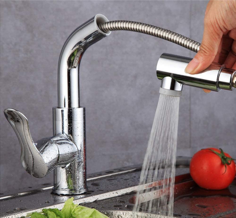 Robinet de cuisine évier multifonctionnel noir chrome rotatif 360°
