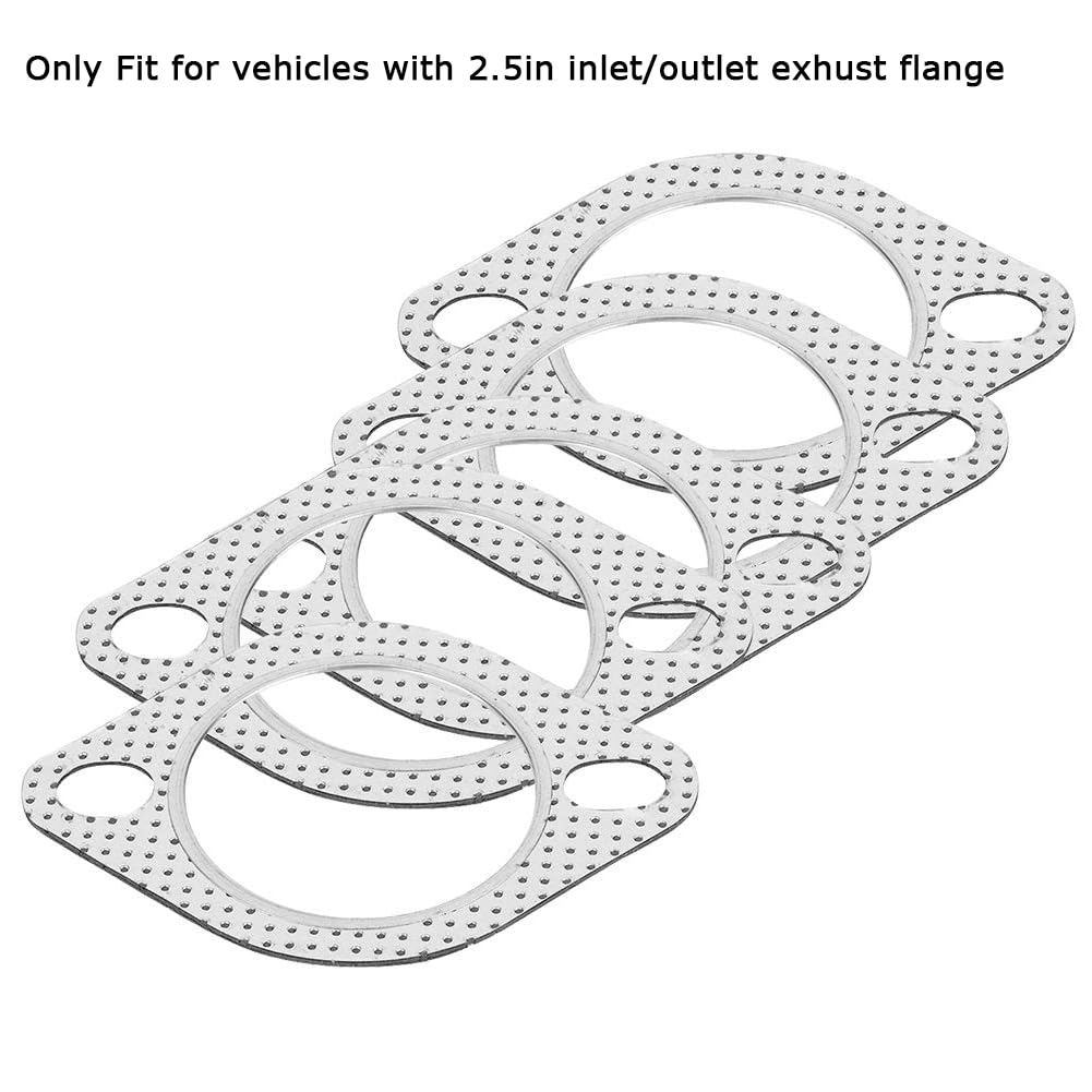 2 pezzi Guarnizione di Scarico, Guarnizioni di Scarico Delle Automobili,Guarnizioni Scarico Per Tubo Collettore Flangia Guarnizi (2.5in Inner Diameter,63-64mm/110mm)