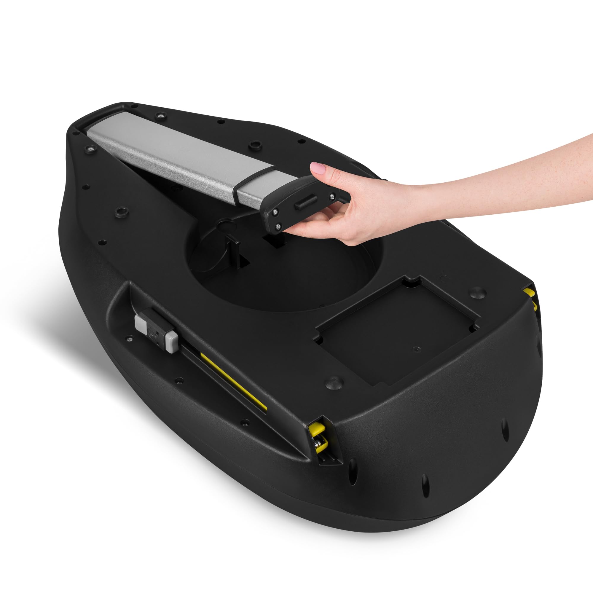 Lionelo Astrid i-Size Base Plus ISOFIX-Basisstation, 180° drehbar, Schwarz | Für Astrid i-Size Babyschale, Einbauanzeigen, Klicksystem, verstaubares Stützbein, R129/03, Schwarz, für den Alltag