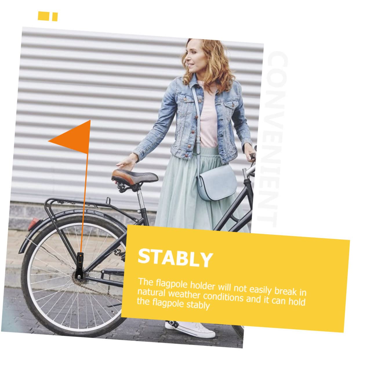 TOYANDONA 3 Series Soporte De Bandera De Seguridad para Bicicleta De Soporte De Montaje para Banderas Accesorios De Ciclismo Duraderos Y Resistentes Al Viento 5 Piezas X 3