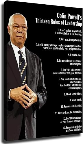 Celebrity Colin Powell Quotes Portrait Poster Canvas Print Painting Picture Wall