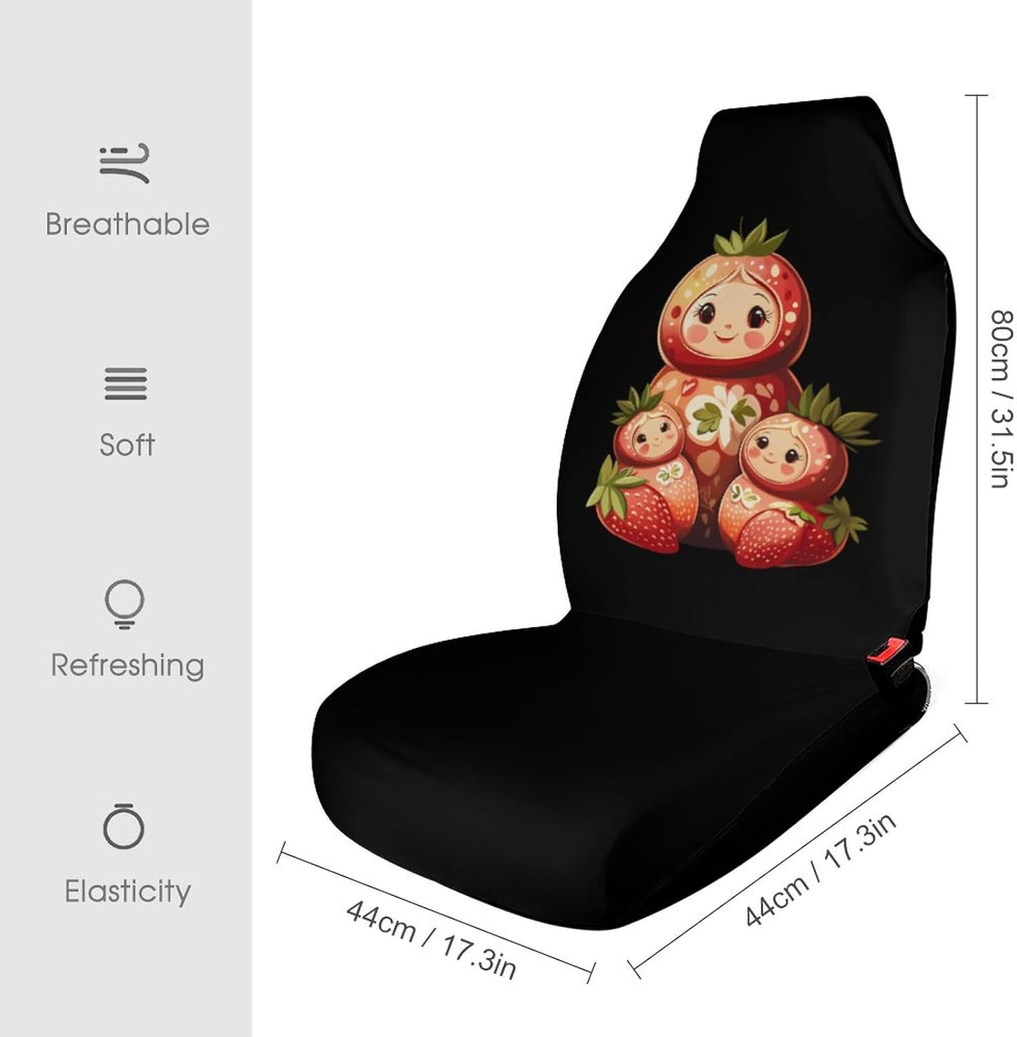 Matryoshka Russian Strawberry Nesting Doll Car Seat Covers Universal Car Front Seats Protector Auto Interior Accessories 2PCS