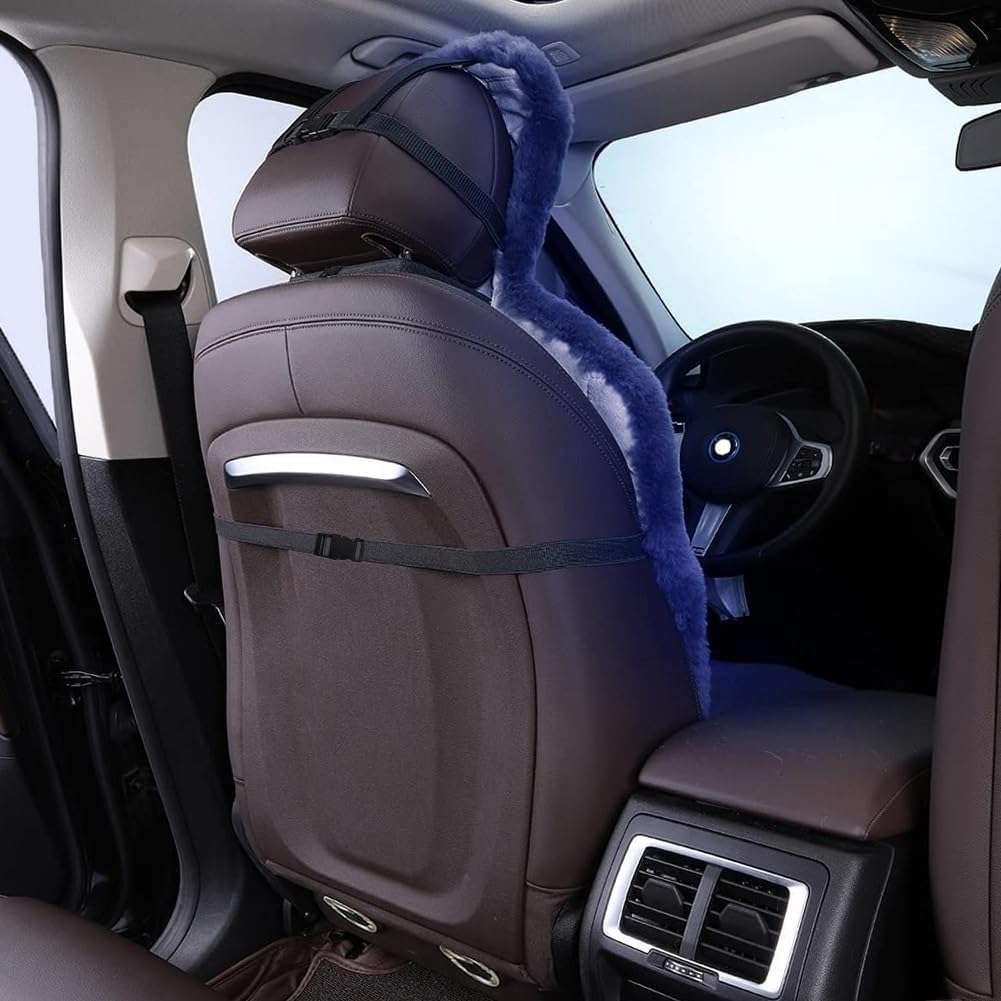 Real Genuine Sheepskin Universal Fit Seat Covers for Cars, Blue (1 Piece, Natural Fiber, Top Front)