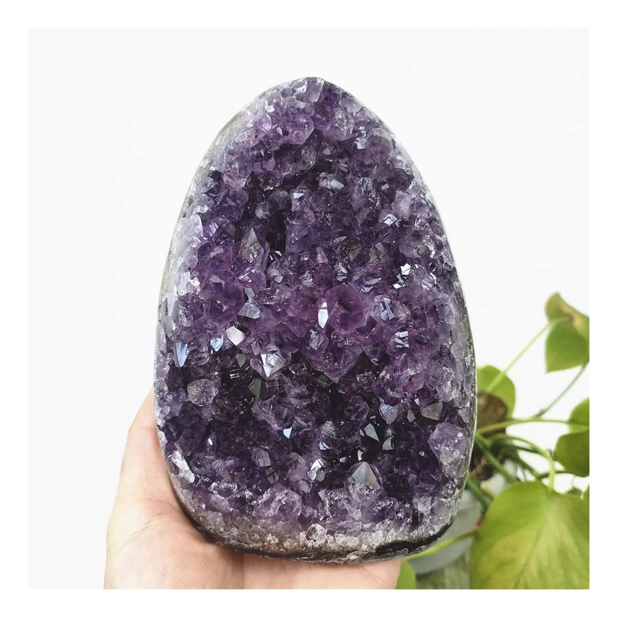 Geoda de amatista natural de 500-600g y cristales de cuarzo para decoracion