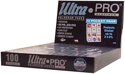 Ultra Pro Página platino de 12 bolsillos con bolsillos de 2-14" X 2-12" 100 ct.