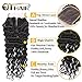 QTHAIR 14A Brazilian Hair Deep Wave 3 Bundles with 4x4 Lace Closure(18