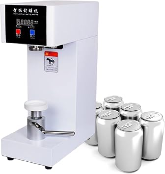 Electric Can Sealer, 2.2 Aluminum Cans Closing, Commercial Drink Sealing Machine, Automatic Tin Can Seamer White 110V