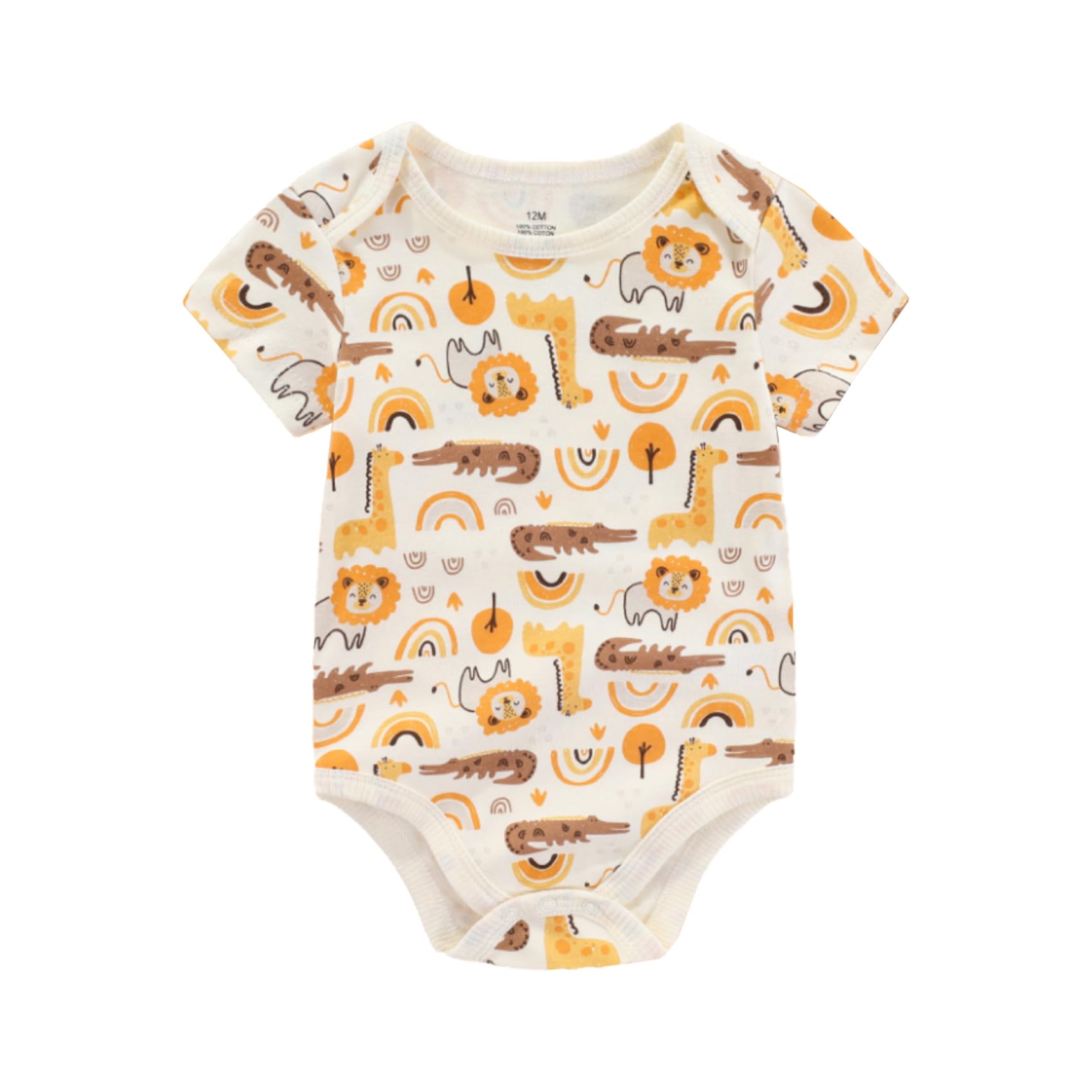 YOURDIARY Infant Baby Boy Girls Graphic Soft Short Sleeve Bodysuit Unisex Newborn Baby One-Piece Outfit Clothing 4-Pack 3-6M