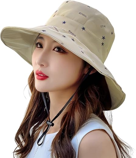 PALAY® Bucket Hat for Women, Breathable Wide Brim Sun Hats for Womens, Reversible Cotton Prints Hat for Daily Activities, ...