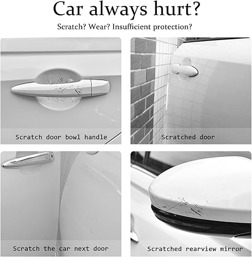 Miniatura 4 de BetterJonny 10 protectores de arañazos de cristal, calcomanías de mango de diamantes de imitación para calcomanías de automóvil de mujer (rojo)