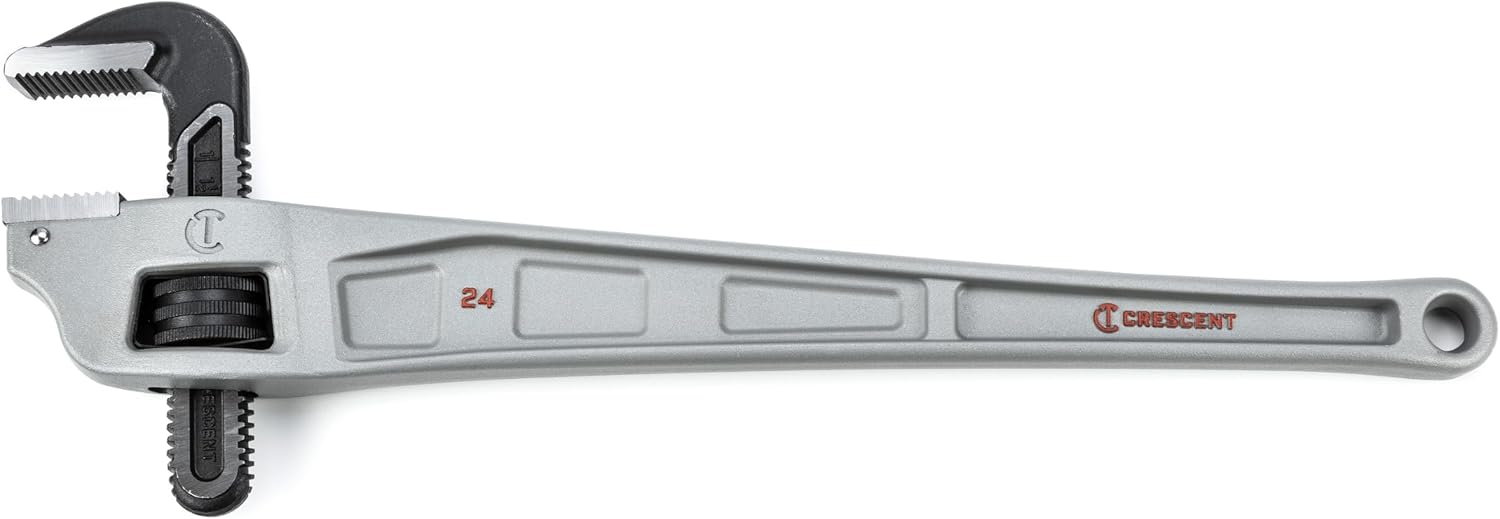 Crescent Aluminum Offset Handle Pipe Wrench - Heavy Duty Plumbing Tool for Tight Areas - Adjustable Home Repair Hand Tool - 24" - CAPW24F