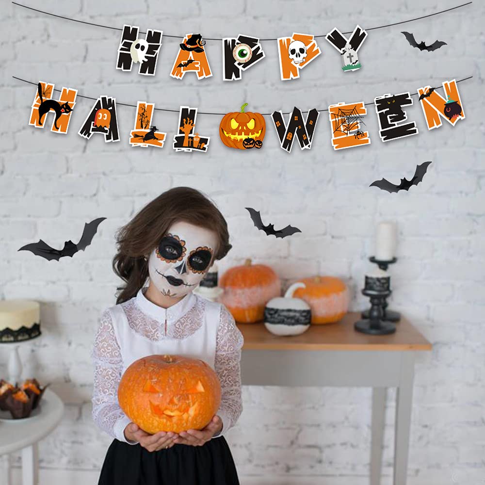 Happy Halloween Banner Mit Kürbis – 305x51 Cm, Wetterfest, Mit Ösen, Für Garten & Haus