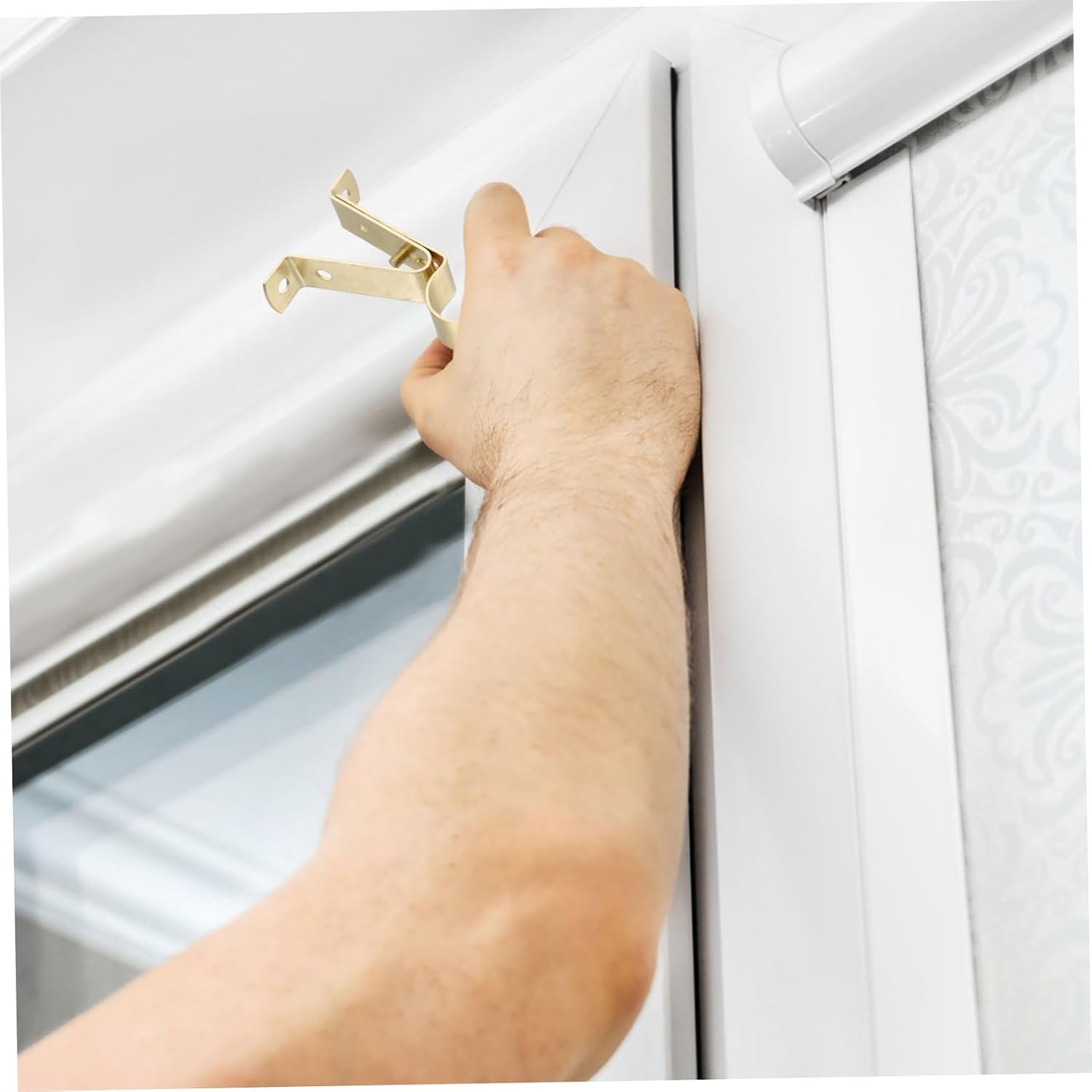 MAGICLULU Curtain Rod Brackets for Wall Single Holder Telescopic Adjustment Iron Hardware for Windows