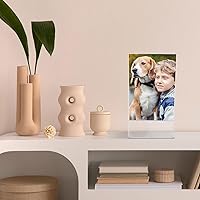 Vista 4 de Thyle Paquete de 12 marcos de fotos de acrílico transparente de 3.5 x 5 pulgadas, doble cara, soporte para letreros de plástico, soportes de menú