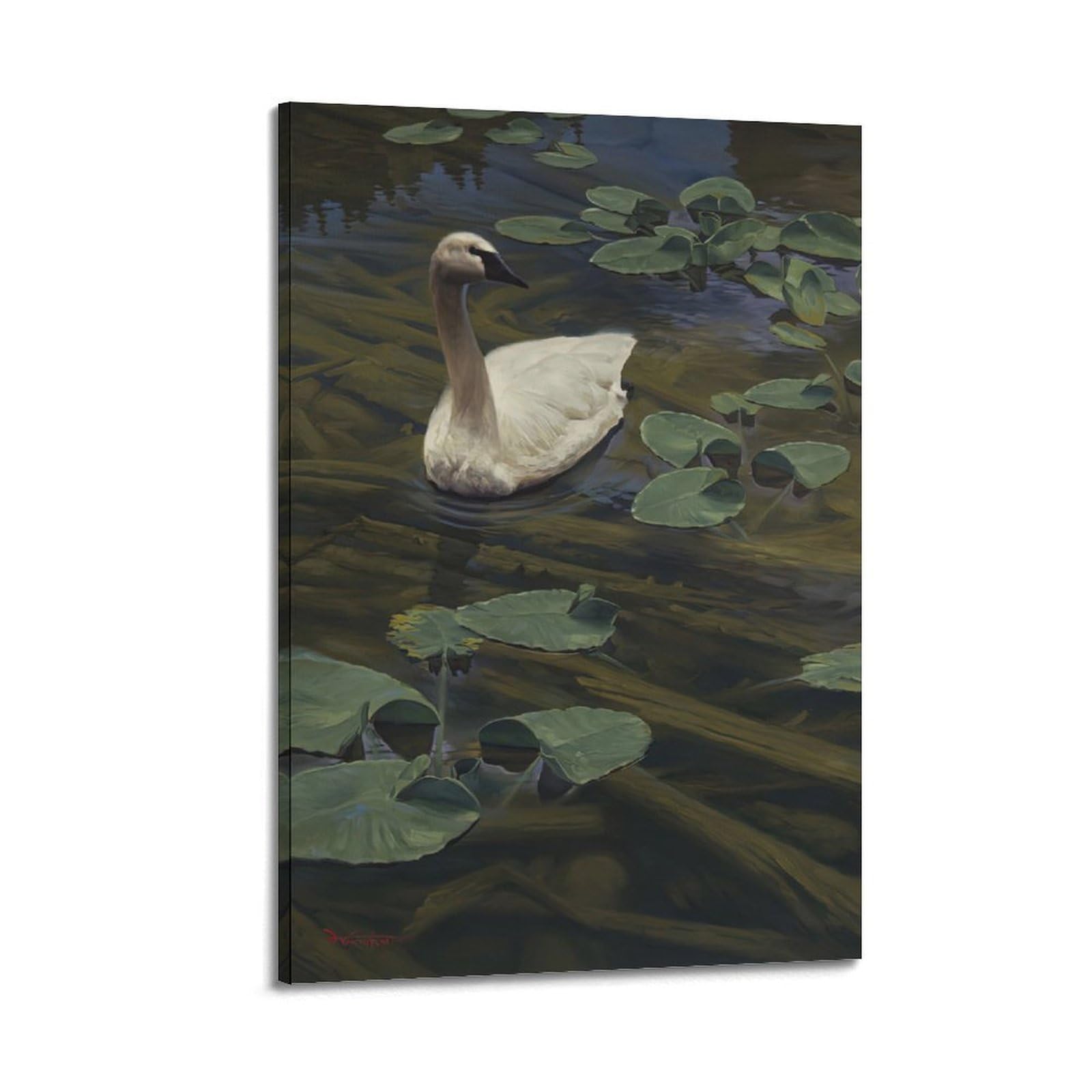 ZSZWHJ Animal Poster Ducks in The Pond Poster Decorative Painting Canvas Wall Posters And Art Picture Print Modern Family Bedroom Decor Posters 24x36inch(60x90cm)