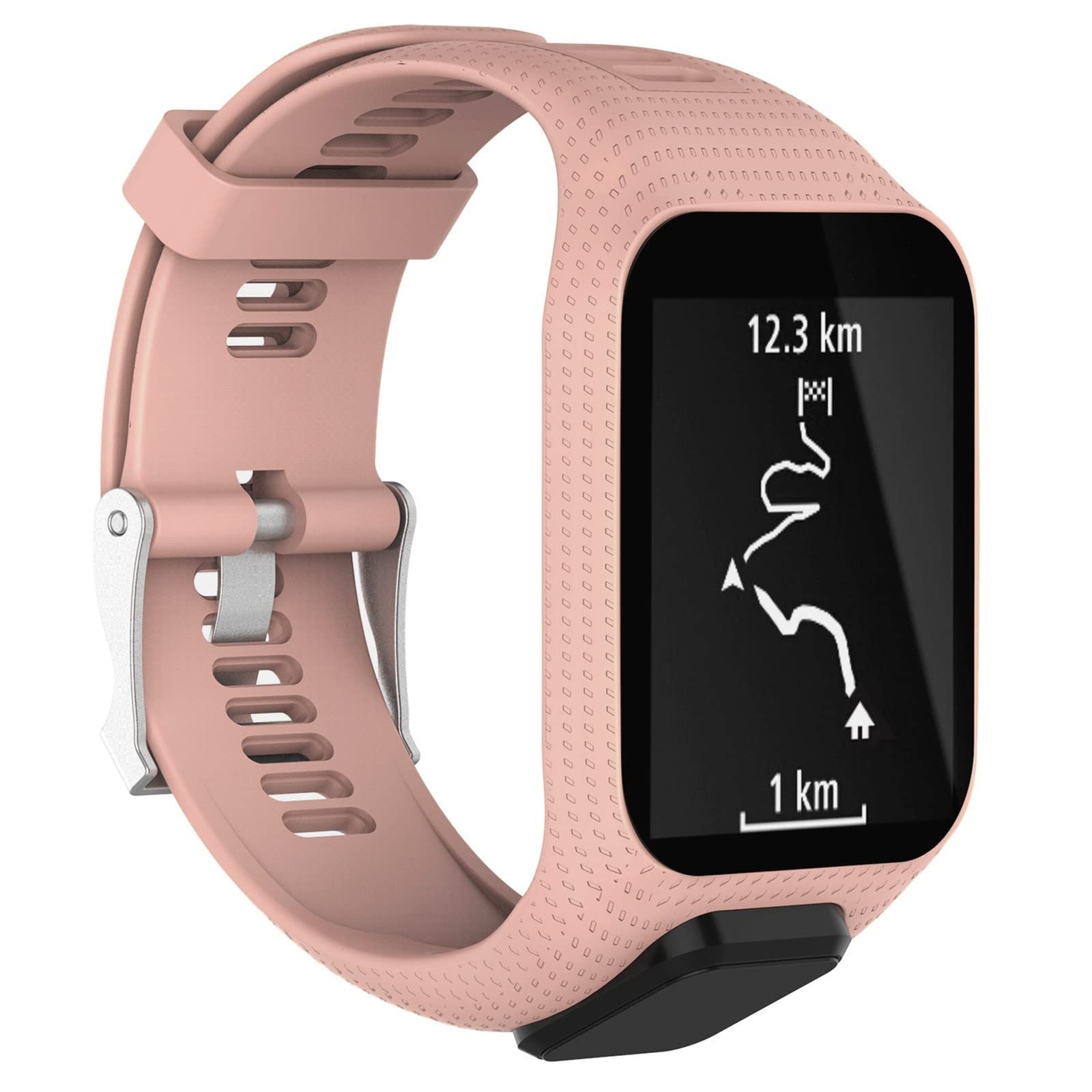 Straps Compatible with TomTom Runner 2/3/Spark 3/Golfer 2 Strap, Adjustable Replacement Wristband Silicone Sport Band for TomTom Runner 2/3/Spark 3/Golfer 2 Smart Watch (Pink)
