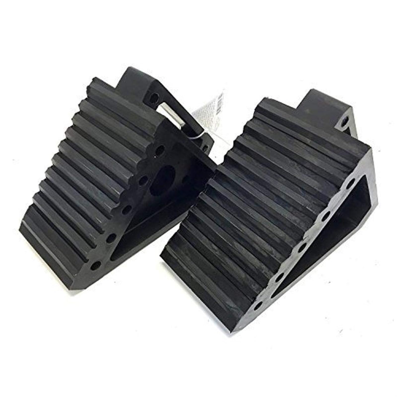 2pcs Wheel Chock for Trailers, RV Wheel Chocks Heavy Duty, Black Rubber Wheel Chocks, Trailer Wheel Chocks for Car, Travel Trailers, RV, Truck, and ATV, 8" x 4" x 6"