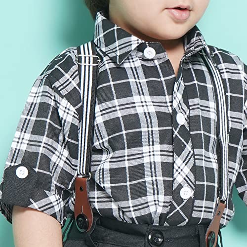 Image of AJ DEZINES Kids Casual Wear Clothing Cotton Shirt Short Set For Boys