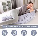 2-in-1 Nursing Pillow, XXL Pregnancy Pillow, Side Sleeper Pillow for Baby, Pregnancy Pillow with Inner Pillow and Cotton Nursing Pillow Cover, Pillow, Pregnancy Nursing Pillow, Baby, Small (Blue) - 2