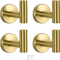 Vista 12 de NearMoon Ganchos para toallas de baño, soporte para bata de acero inoxidable 304, gancho resistente para baño, sala de estar, hotel, cocina, garaje