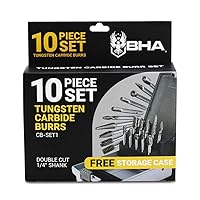 Vista 8 de BHA Juego de brocas rotativas de carburo de tungsteno para contornear y desbarbar de metal, doble corte con vástago de 14 de pulgada, 10 piezas