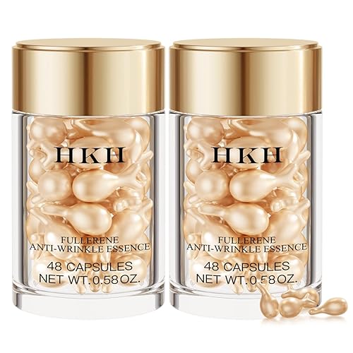 HKH Juego de cápsulas de suero de vitamina C  96 piezas VC para la mañana, suero facial antienvejecimiento y antiarrugas, líneas finas suaves,
