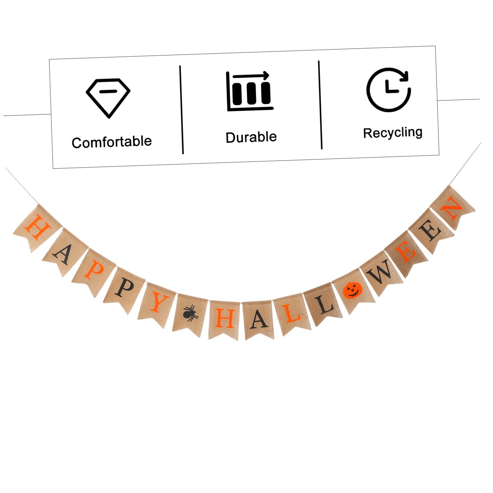 ABOOFAN 3stücke Halloween Jute Banner Mit Kürbis- Gruselige Partydeko Für Halloween-feiern Und Türdekoration Für Unvergessliches Fest