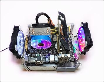 PC Open Chassis Stackable Computer Case Heat Dissipation Acrylic ATX MATX ITX Motherboard Test Bench Platform DIY Computer Case Transparent Support CPU Water Cooling
