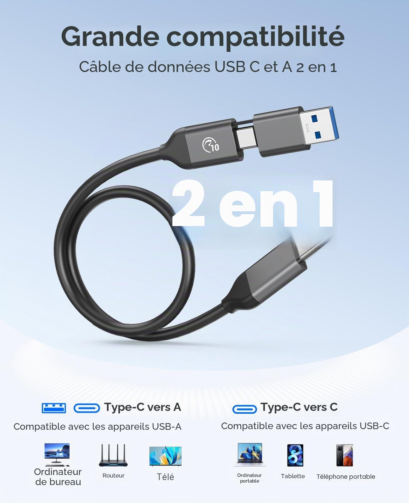 ORICO SSD Portable 256 Go Disque Dur Externe USB-C 460 Mo/s B5PLUS