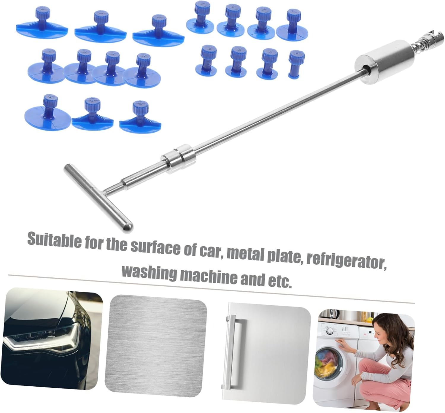 Mikinona Automotive Machine Kit T-bar Tool Fix Dents Auto Repair Tools Storage Cart Dent Removal Tools for Metal Plates