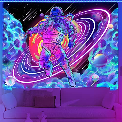 Mamhsabc Astronaut Tapestry Neon Planet Tapestry Galaxy Space Tapestry Wall Hanging For Bedroom Decor #TOP1