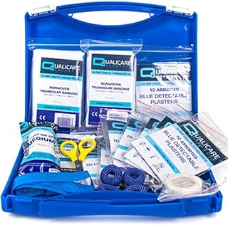 bumbur Catering First Aid Kit - Kitchen Safety Protection Blue Plasters & Dressings