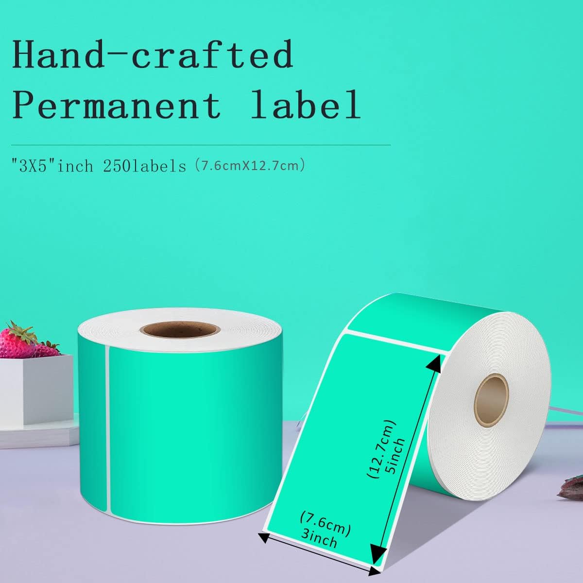 PARLAIM 3 X 5 Inch Rectangle Adhesive Color Coding Stickers,Square Aqua Inventory Stickers -250 Per Dispenser Box - Image 2