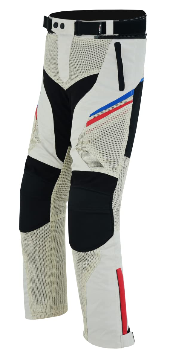 LOVO - Pantalon Moto Verano Unisex con Diseño Perforado - Ropa de Motociclismo para Hombre y Mujer - Confort y Ventilación Óptima - Protecciones Integradas en Rodillas y Caderas - Estilo Moderno