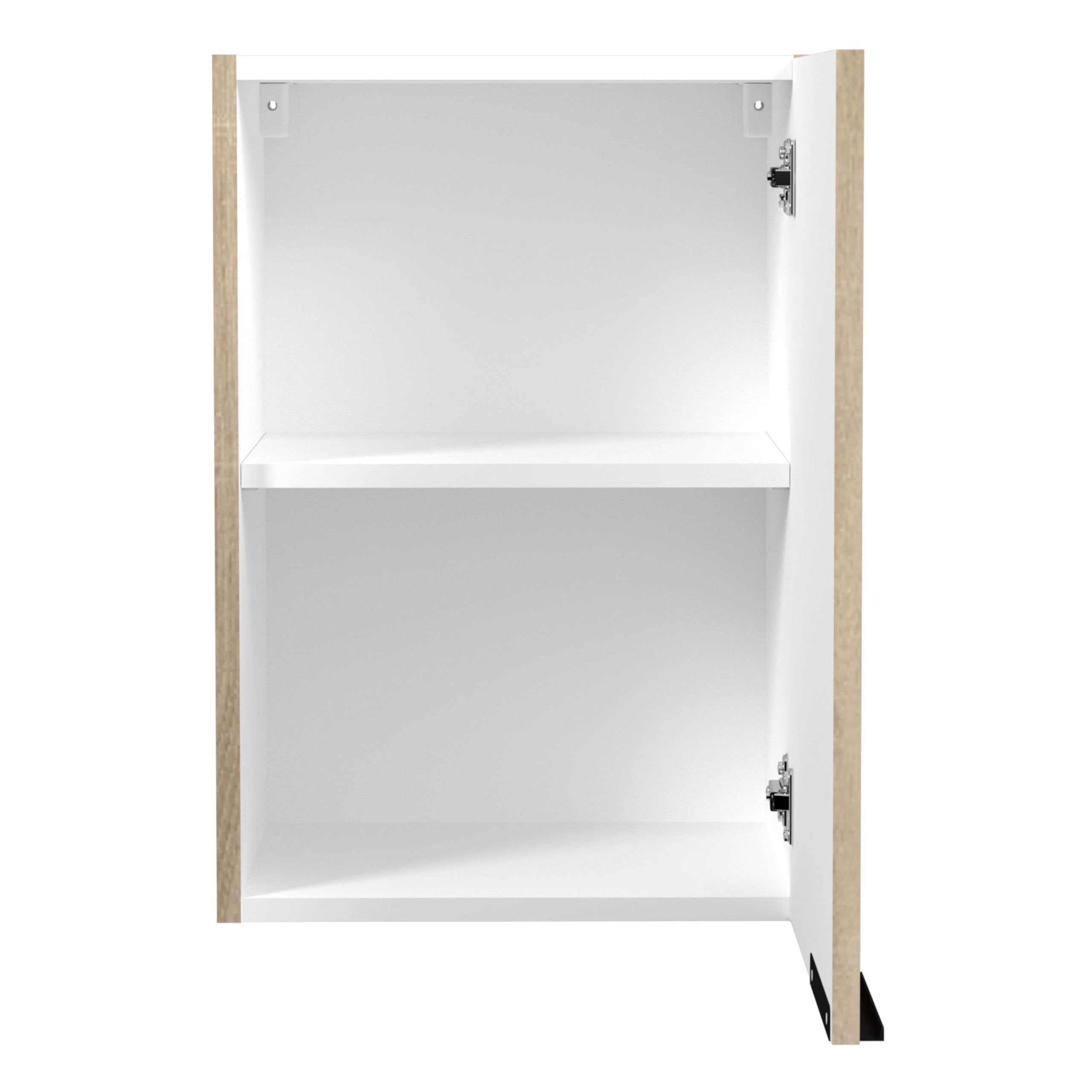 Arko Küchenmodul mit 1 Tür und 1 Regal, Eiche und Schwarz, 40 x 57,9 x 35,6 cm