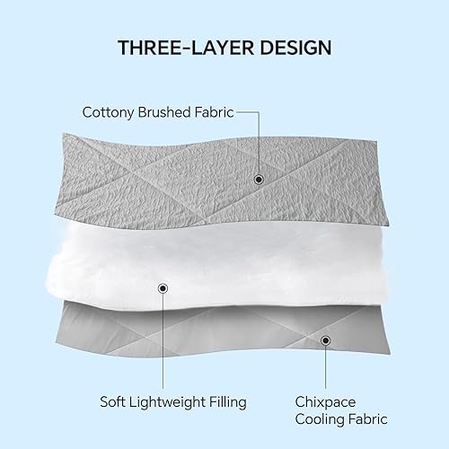 Miniatura 2 de Edredón refrescante tamaño MatrimonialQueen para personas que se acaloran al dormir, ligero, de verano, para sudores nocturnos, tela Q-Max 0.45 con