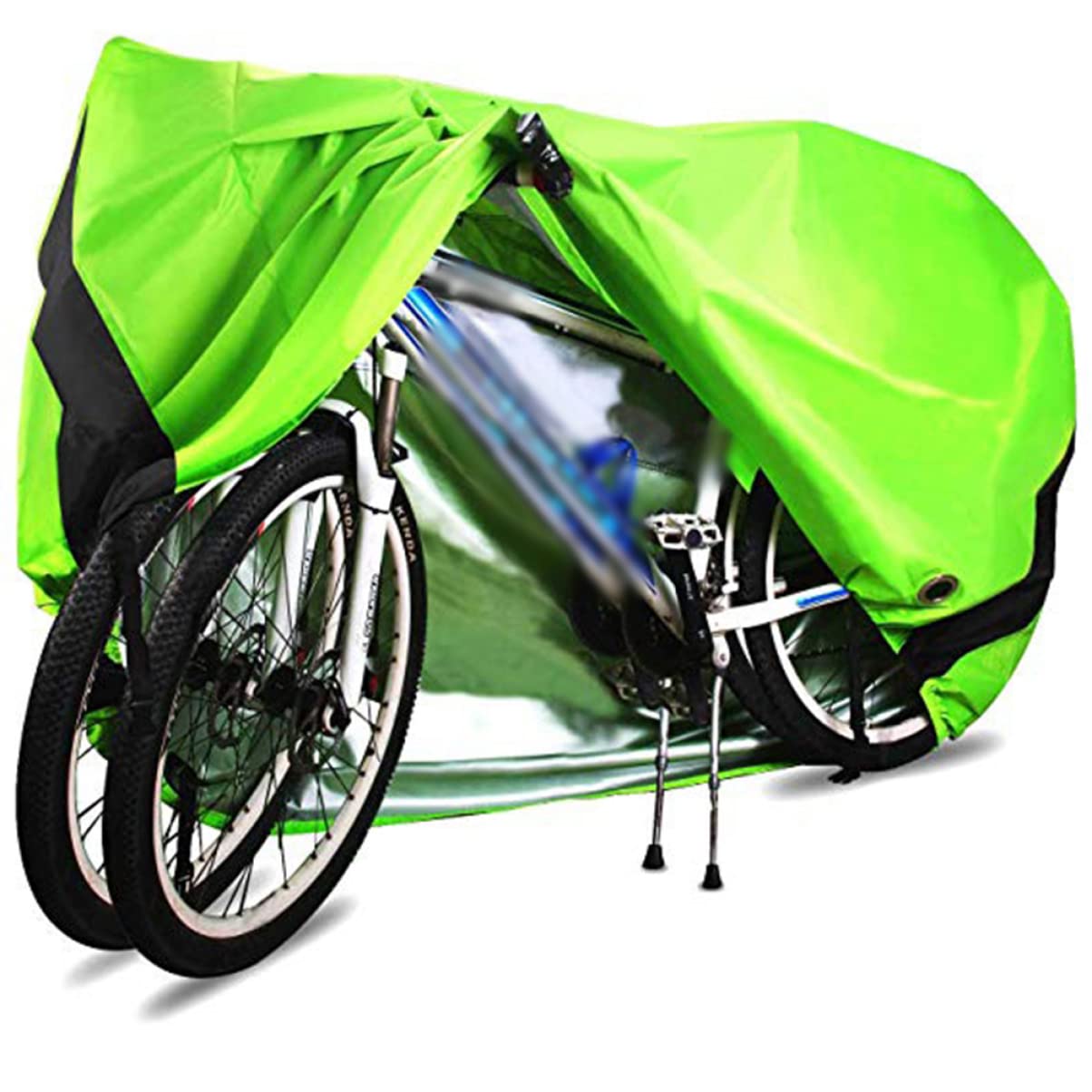OSOLADY Weatherproof Bike Cover with Lockhole S Black Fluorescent Green for Outdoor Protection Lightweight Portable Bike Protector Against Rain rays
