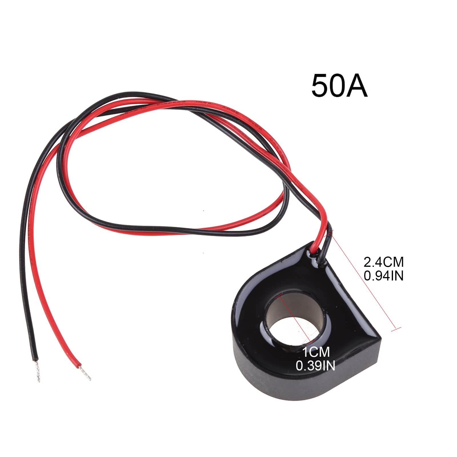 AC-Stromwandler 1000/1 – 5 A / 20 A / 30 A / 50 A, Messsensor Mit Leitungsdraht, Schnappbefestigung, Für Strommessung, Klein & Leicht