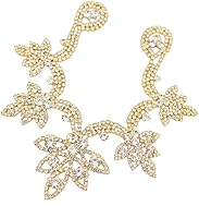 Vista 76 de PEARLY JUN Apliques de diamantes de imitación de plata con apliques de diamantes para vestidos, costura a mano, proyectos de manualidades, ropa