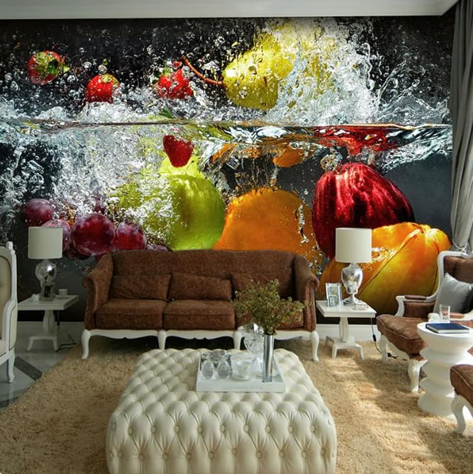 Papier peint photo fruits effet 3D relief pour decoration murale salon 150x105cm