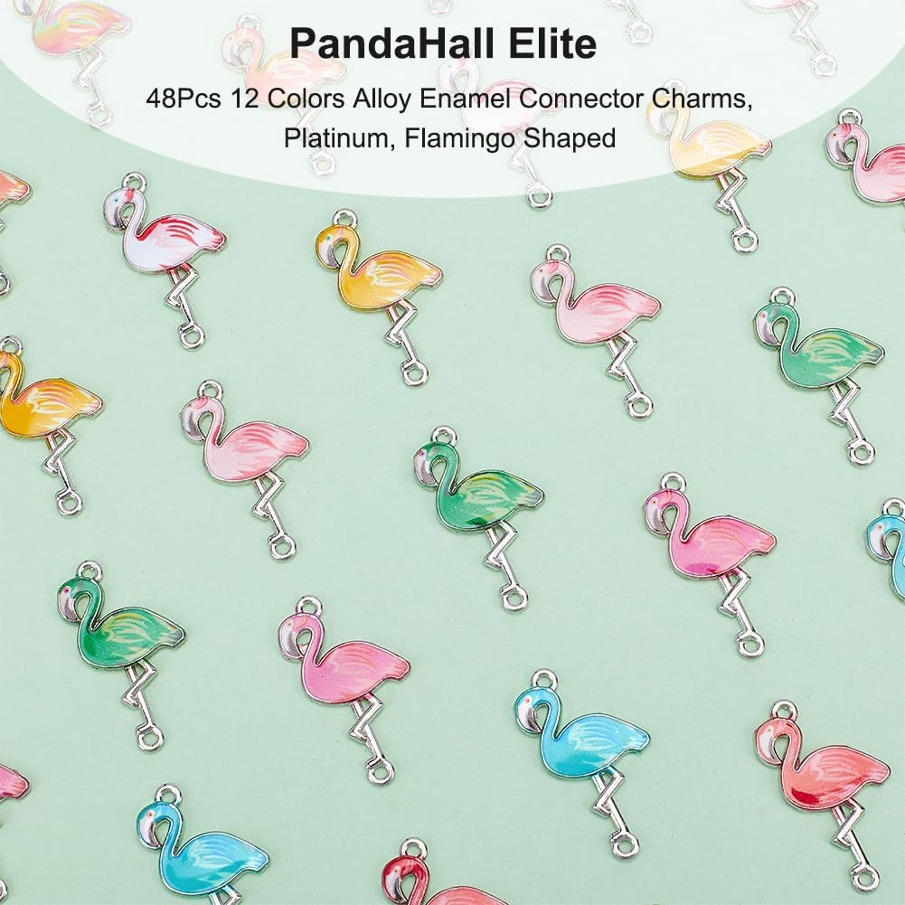 PH PandaHall Flamingo Charms Enamel Charms Colored Pendants Romantic Charms - Image 4