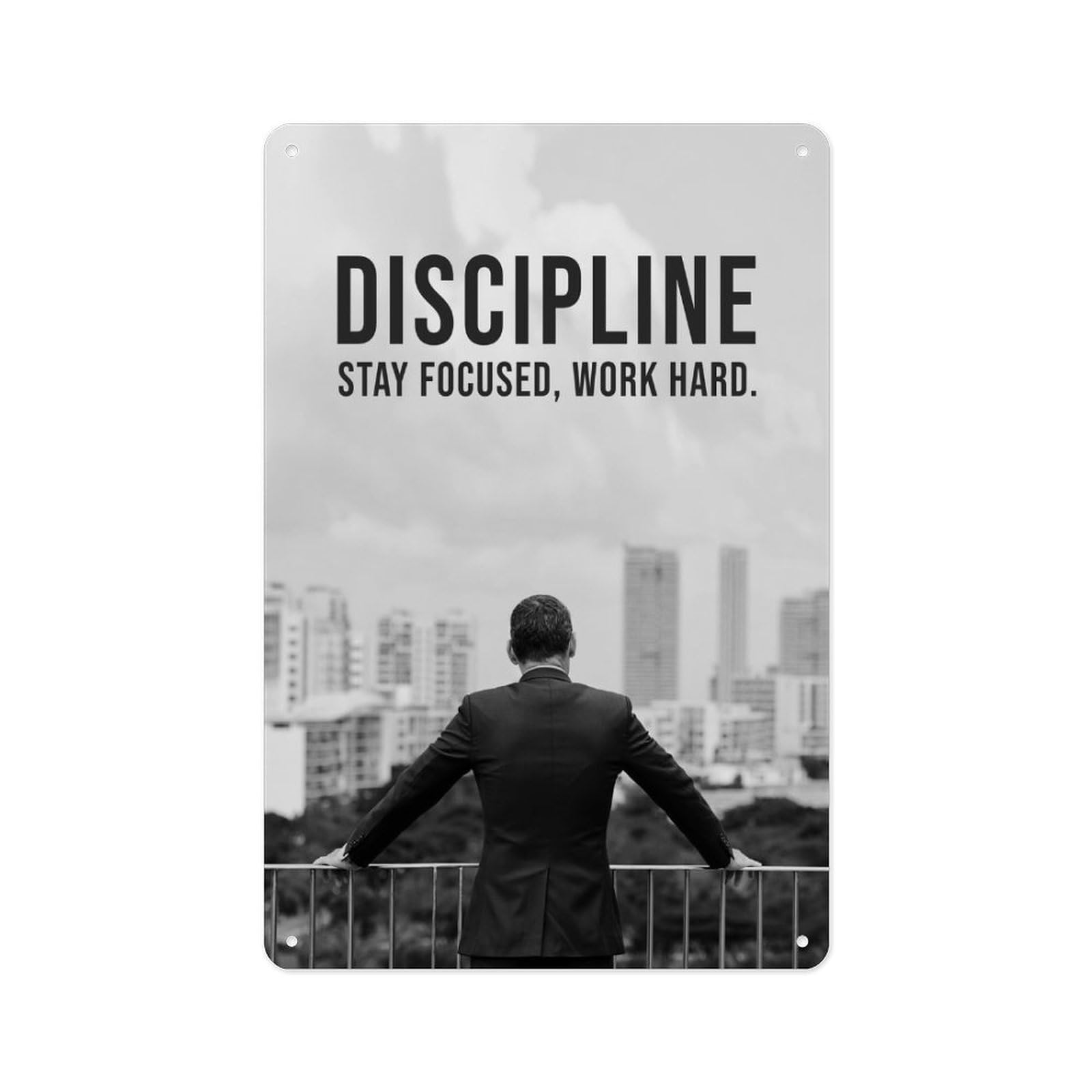 peiyeety Metal Tin Sign 12 X 8 Inch Discipline Quote Poster – Motivation Wall Art, Metal Plaque, For Cafe Beer Club Gym Office Living Room Wall Inspirational Decorative